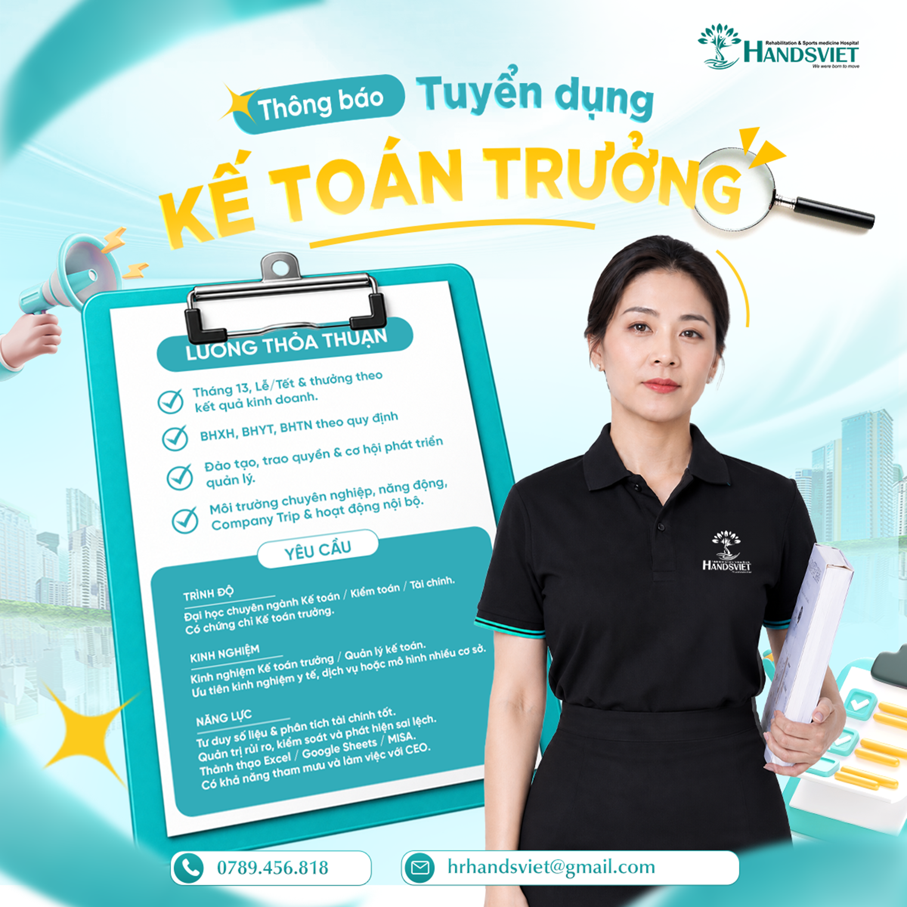 HANDSVIET TUYỂN DỤNG KẾ TOÁN TRƯỞNG